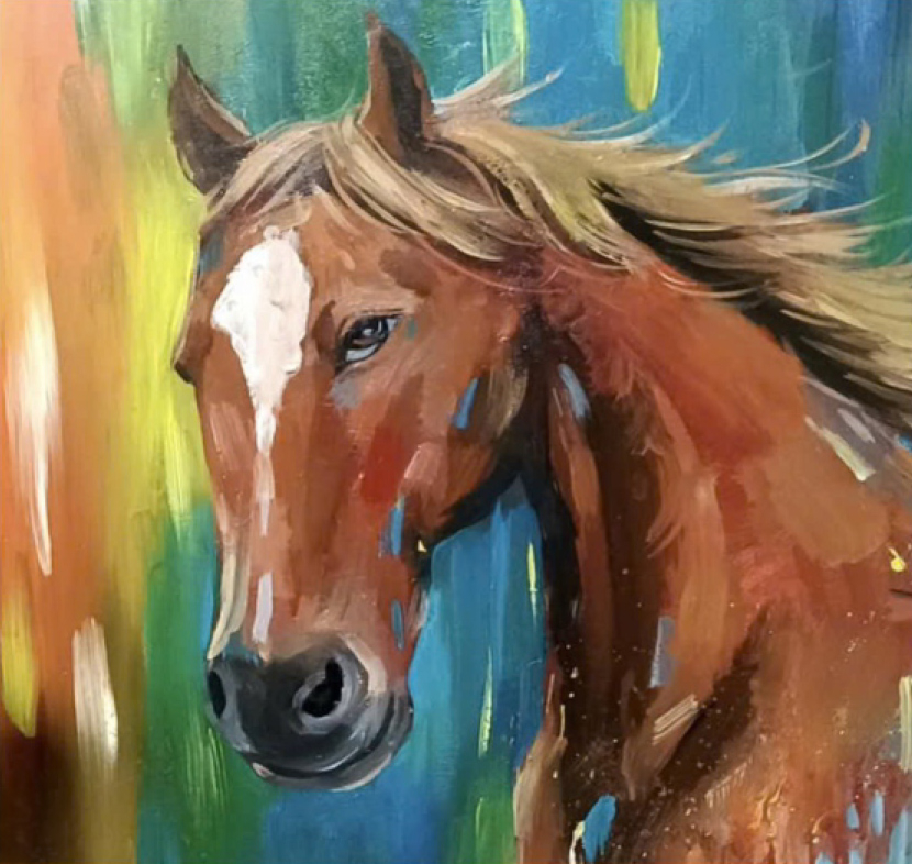 Tuấn mã - Tranh acrylic của Trần Phú